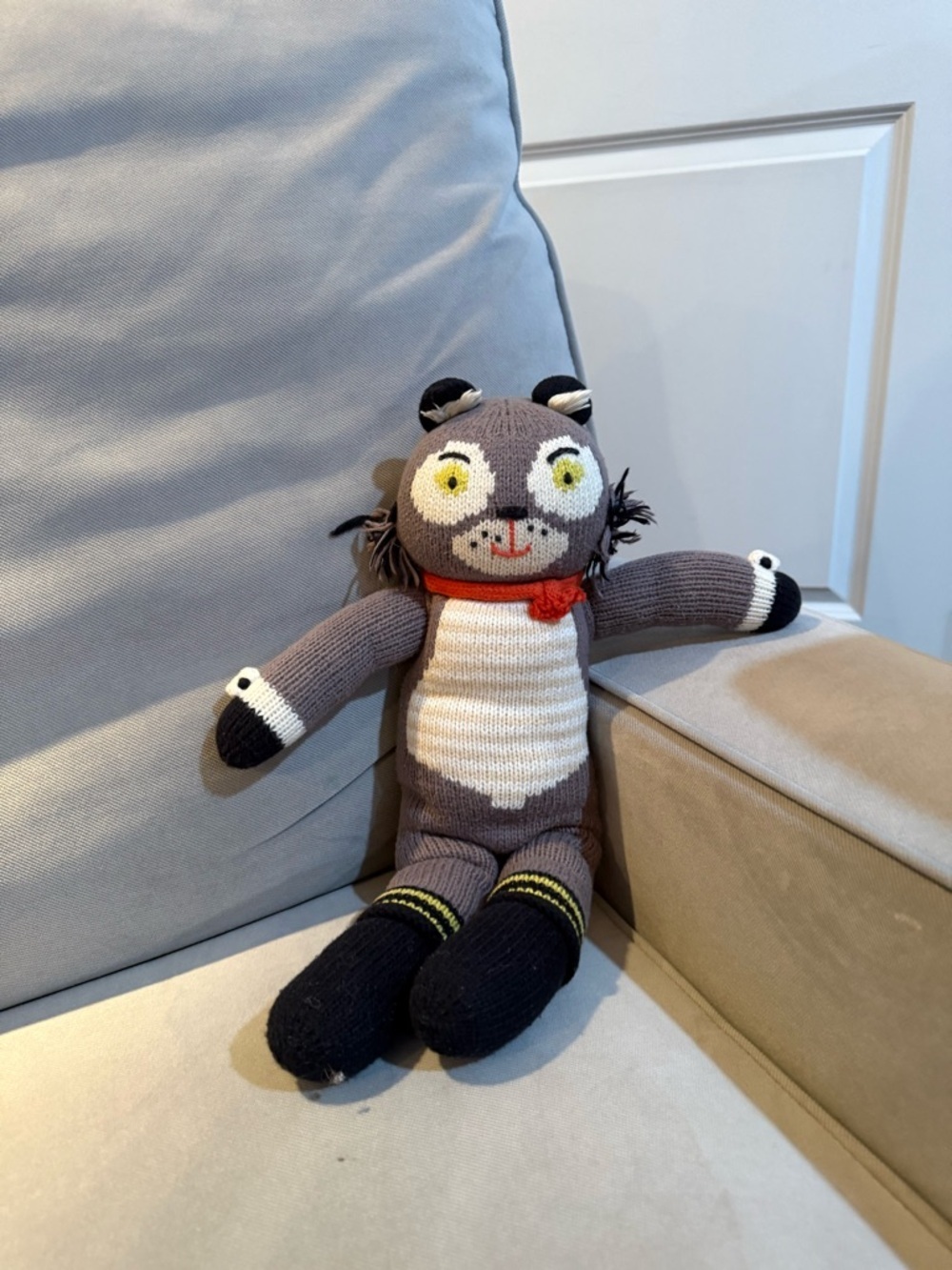 Blabla Kids Beauregard The Wolf Cotton Hand Knit 18 inch Stuffed Animal doll
